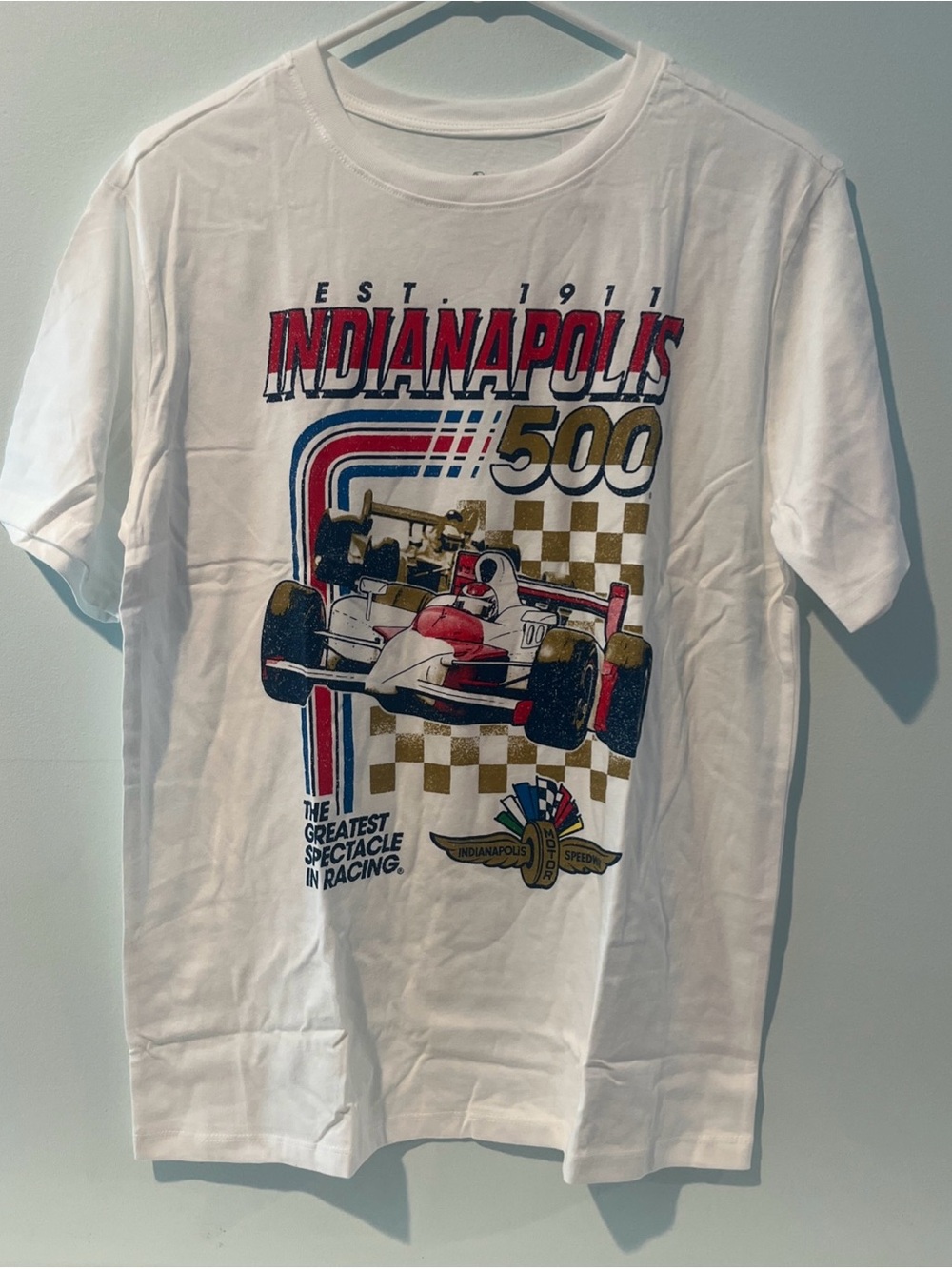 Indianapolis Motor Speedway Kids Indianapolis 500 White Graphic Tee, Size 16/18